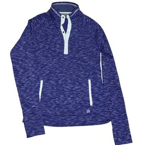 Avalanche Pullover Womens Small Purple Space Dye Quarter Snap Mock Neck EUC